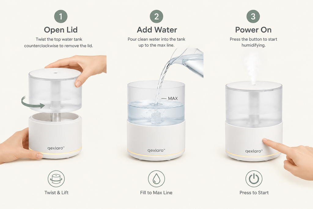 Qexlaro™ AromaLite Portable Mini Humidifier