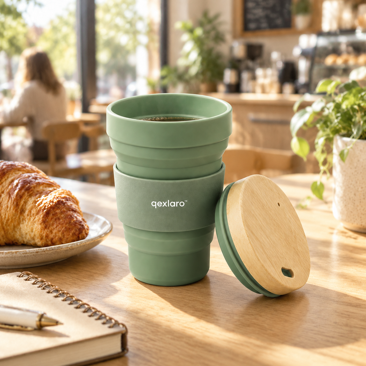 Qexlaro™ BrewNest Collapsible Silicone Travel Cup