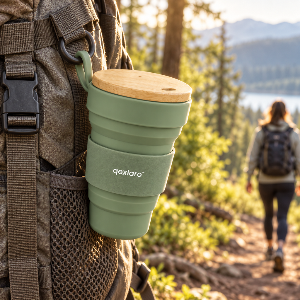 Qexlaro™ BrewNest Collapsible Silicone Travel Cup