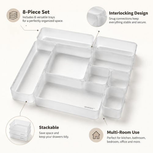 Qexlaro™ GridStack Modular Drawer Organizer Set