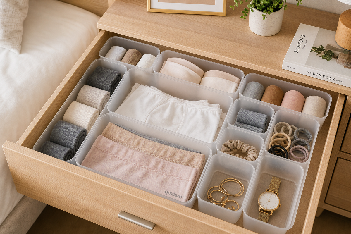 Qexlaro™ GridStack Modular Drawer Organizer Set