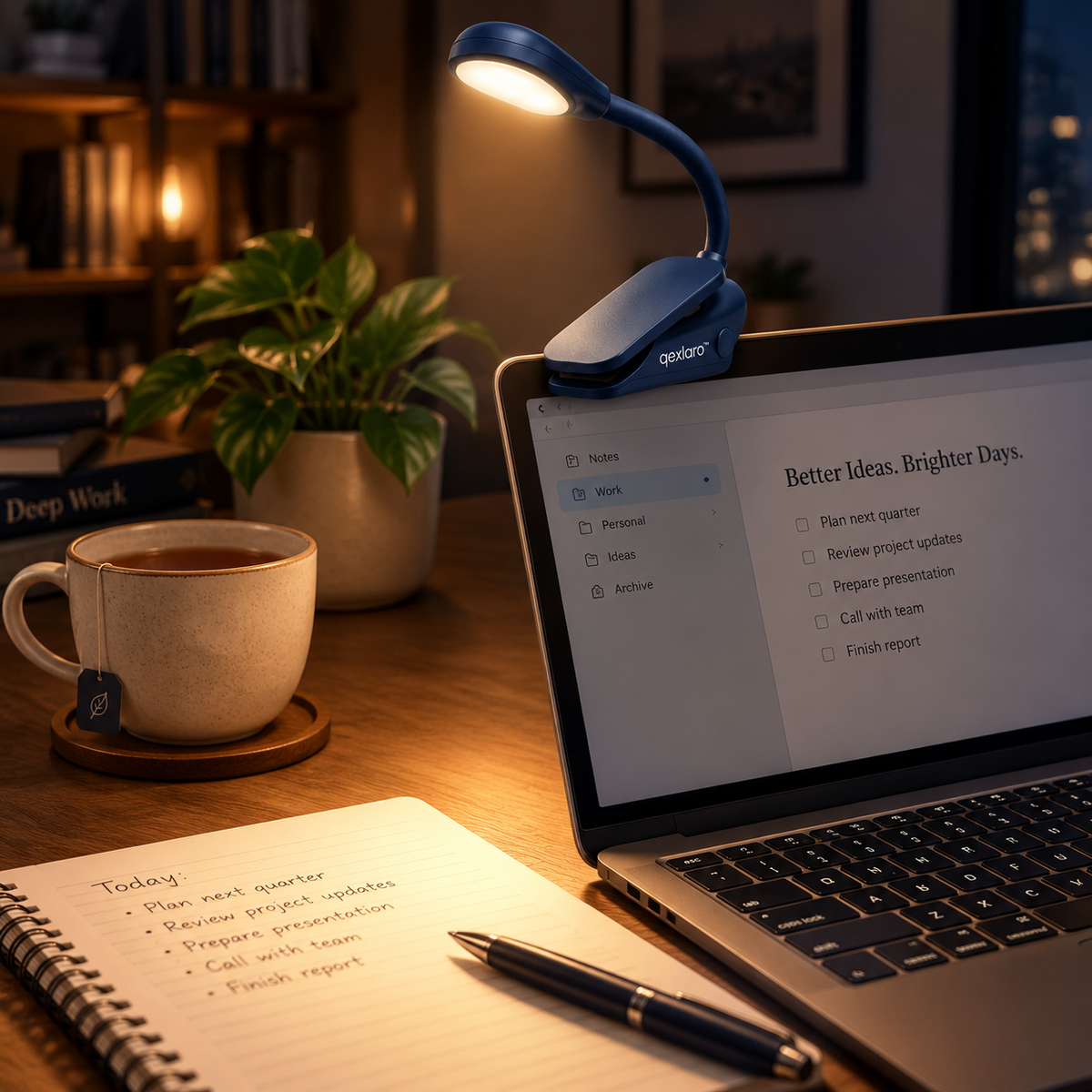 Qexlaro™ LunaClip Rechargeable LED Book Light