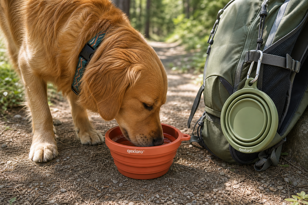 Qexlaro™ PawsPort Collapsible Silicone Pet Travel Bowl Set