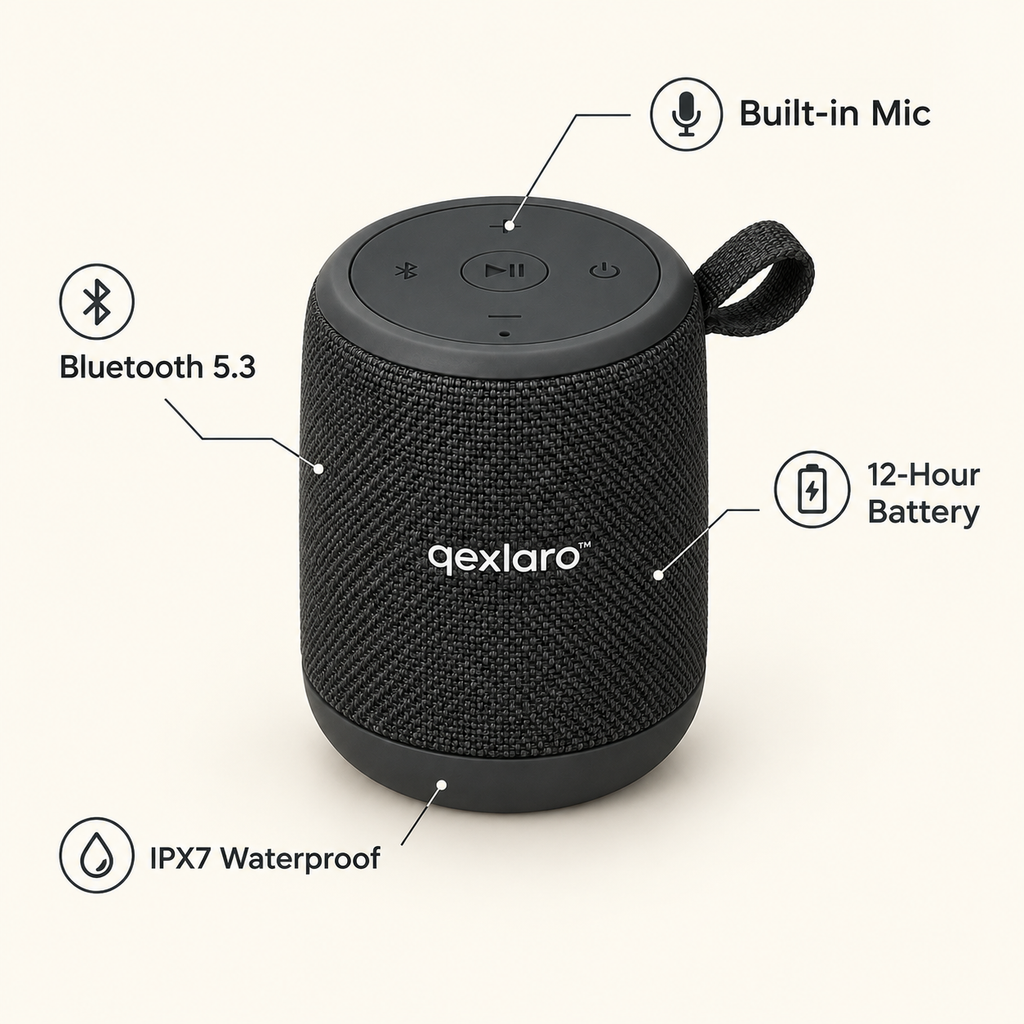 Qexlaro™ PocketBoom Mini Portable Bluetooth Speaker