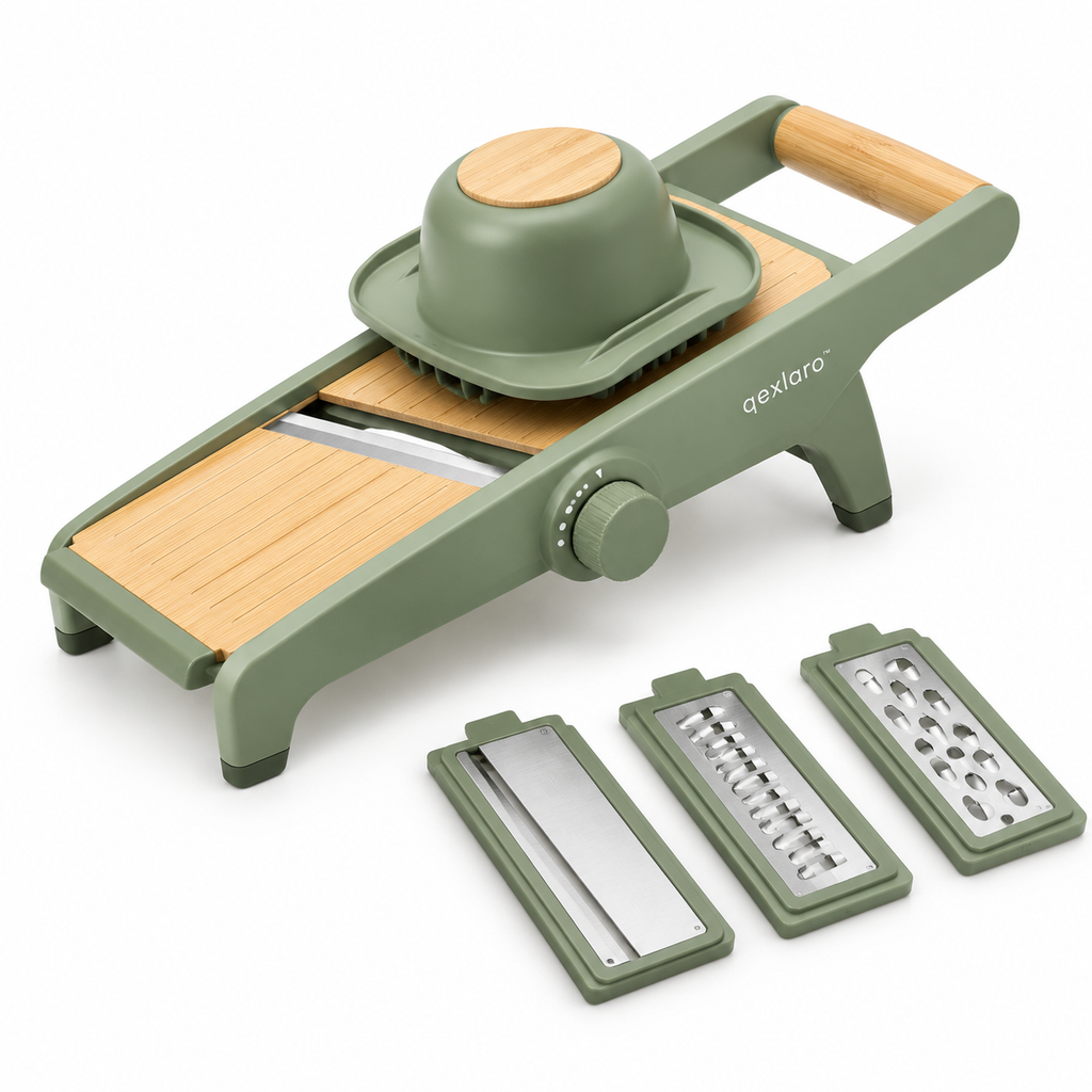 Qexlaro™ SwiftSlice 3-in-1 Adjustable Mandoline Slicer